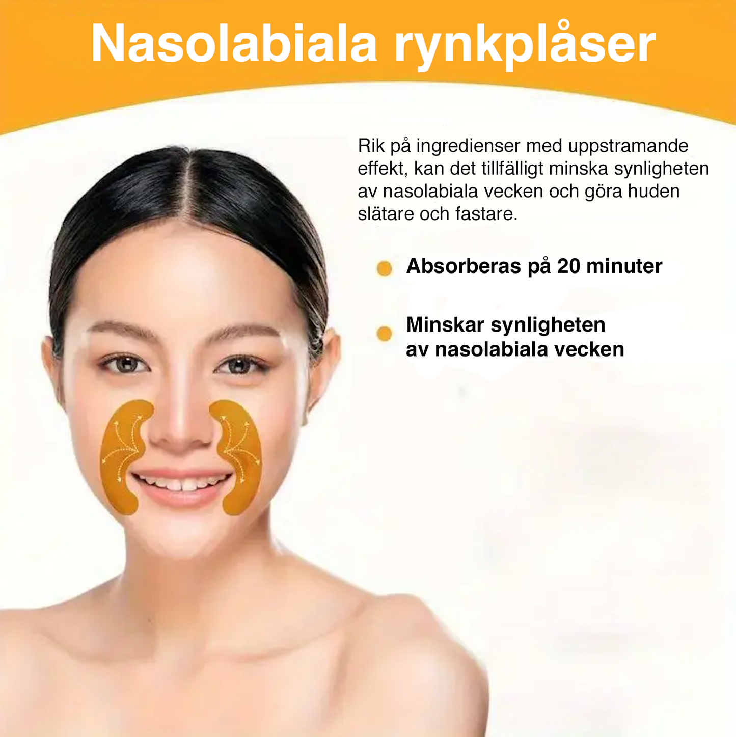 Rynkeudglatende plastre til næse og læber – fugtgivende, alkoholfri (10 stk.)