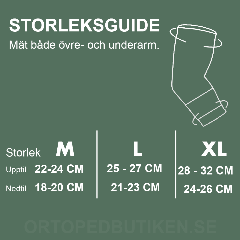 Storleksguide för armbågsstödet