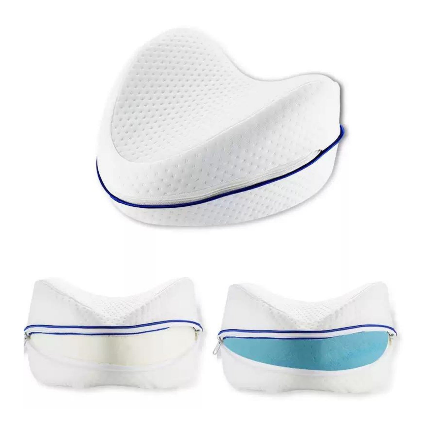 Ergonomisk benstödskudde i minnesskum med avtagbart överdrag.