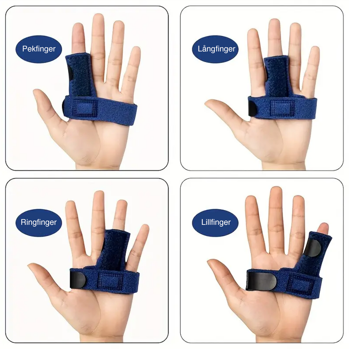Justerbar fingerskinne med aluminiumsstøtte – stabiliserende støtte til fingrene