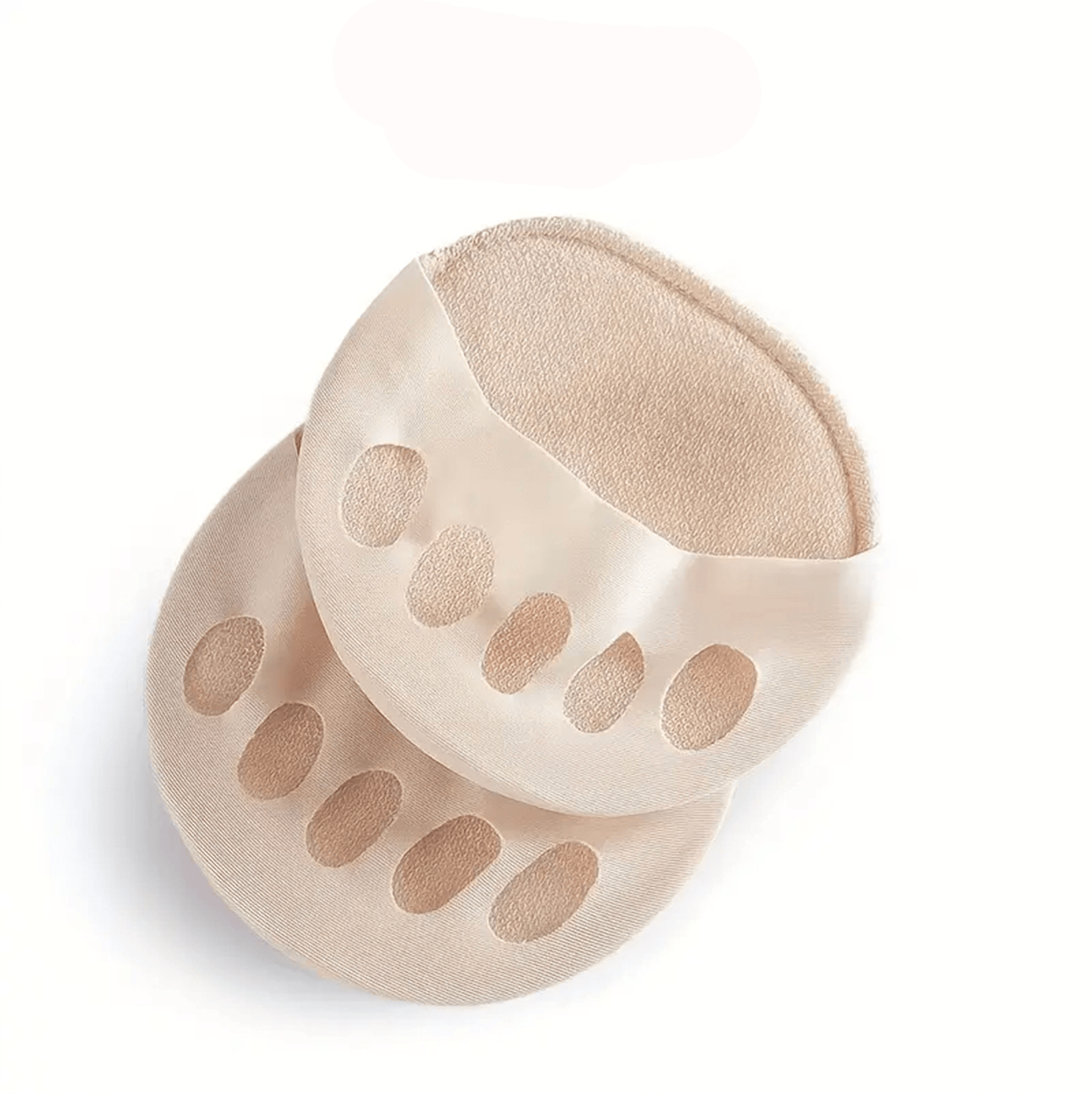 Beige silikonfotdynor för framfoten med stötdämpande zoner.