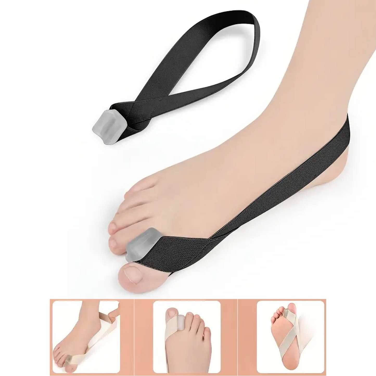 Tåseparatör med justerbart hallux valgus-stöd