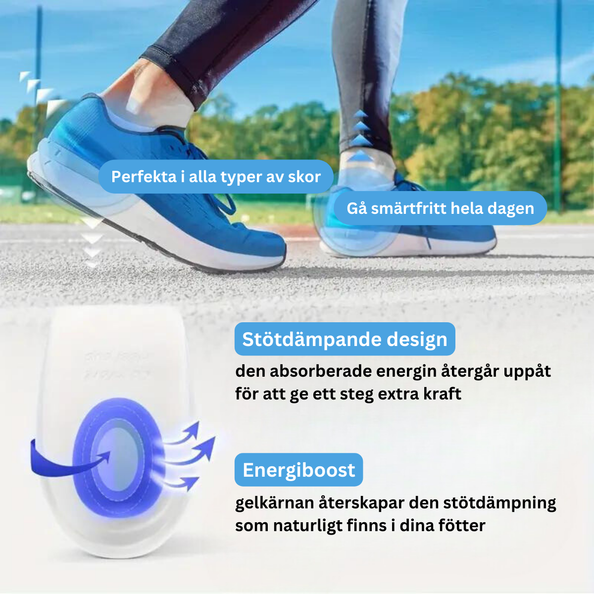 Hæl indersål, hælspore, gel (2 stk)