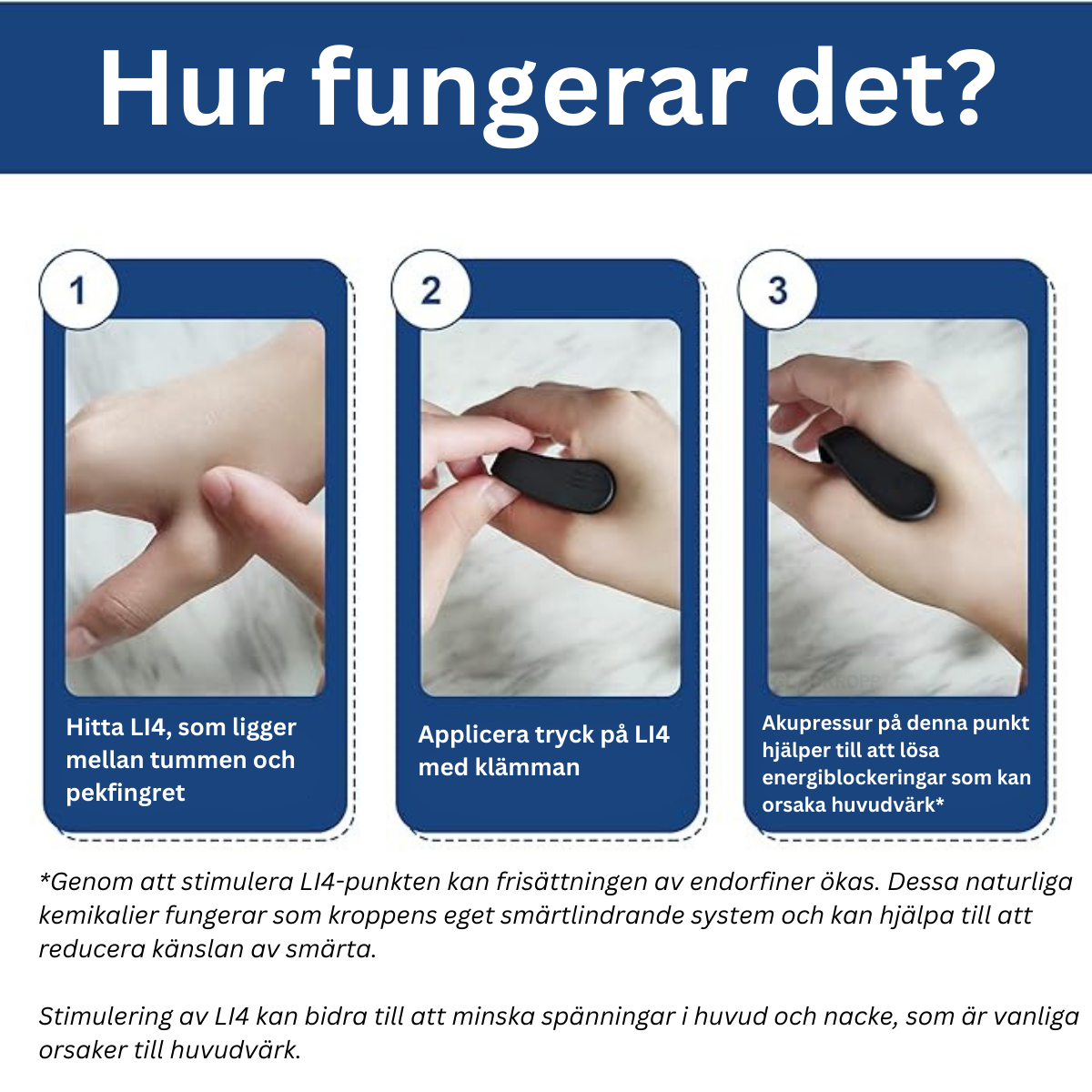 Effektiv migræneklampe til lindring af migrænespændinger, angst og hovedpine