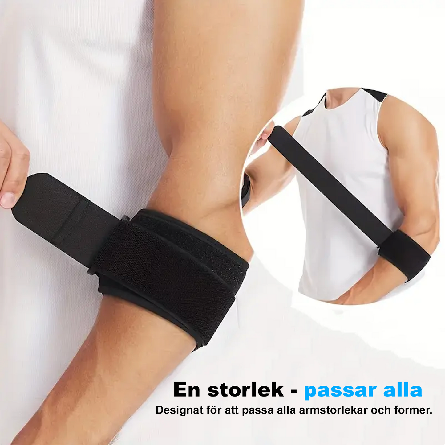 Justerbart stöd för tennisarmbåge