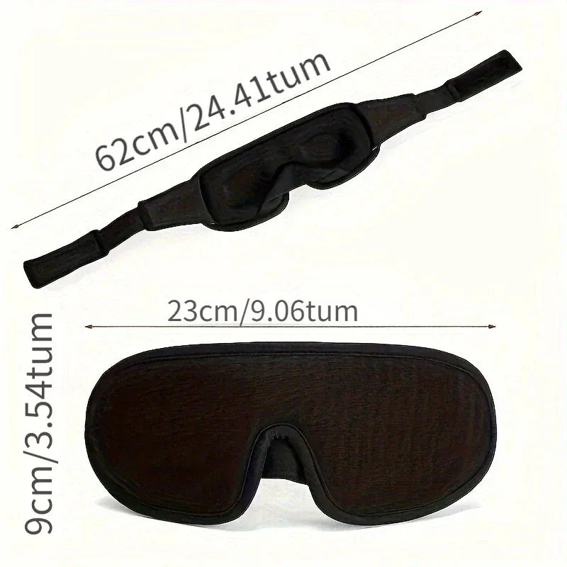 Måttbeskrivning för 3D sovmask.