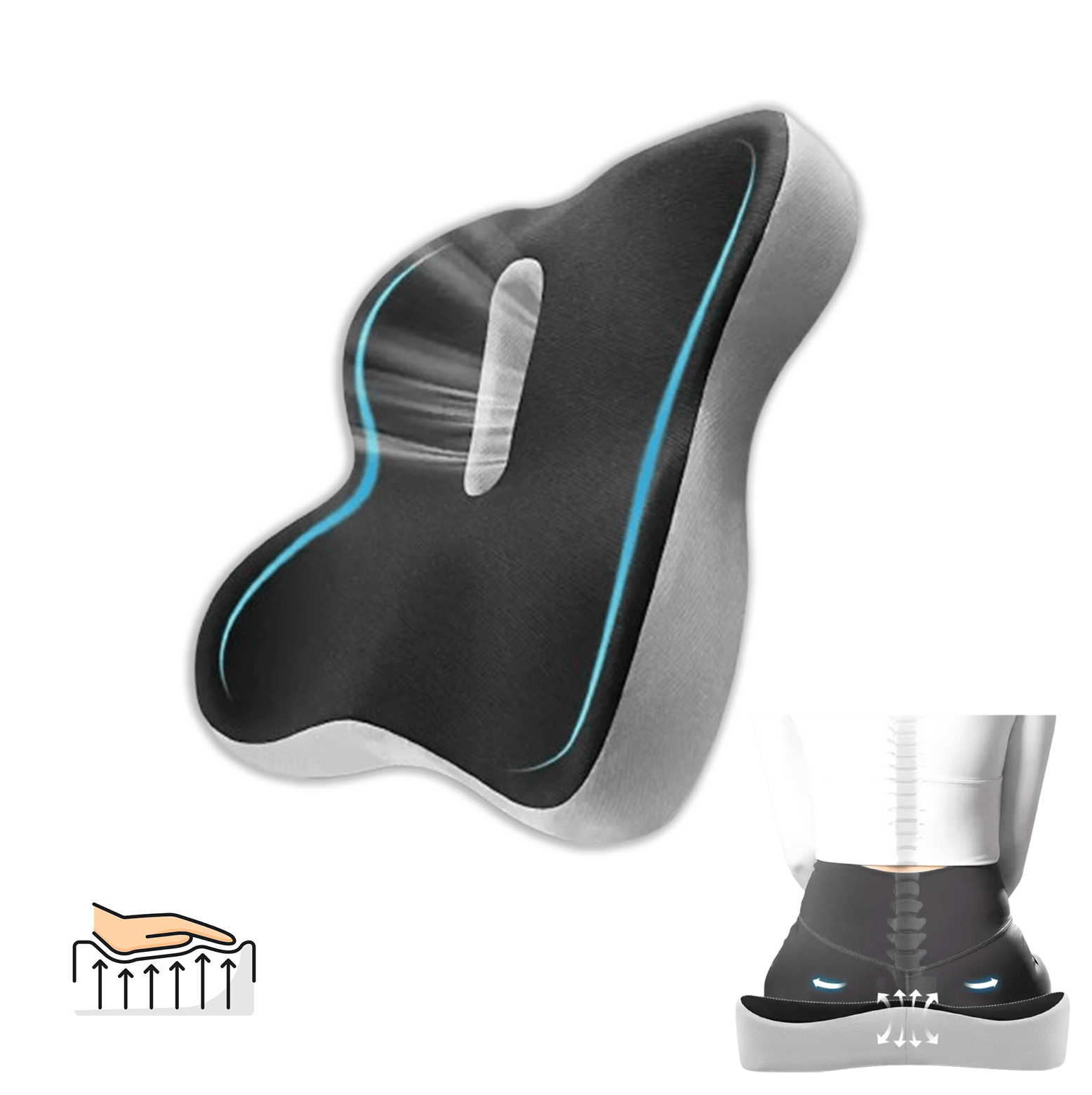 Formad sittdyna som ger stöd vid sittande