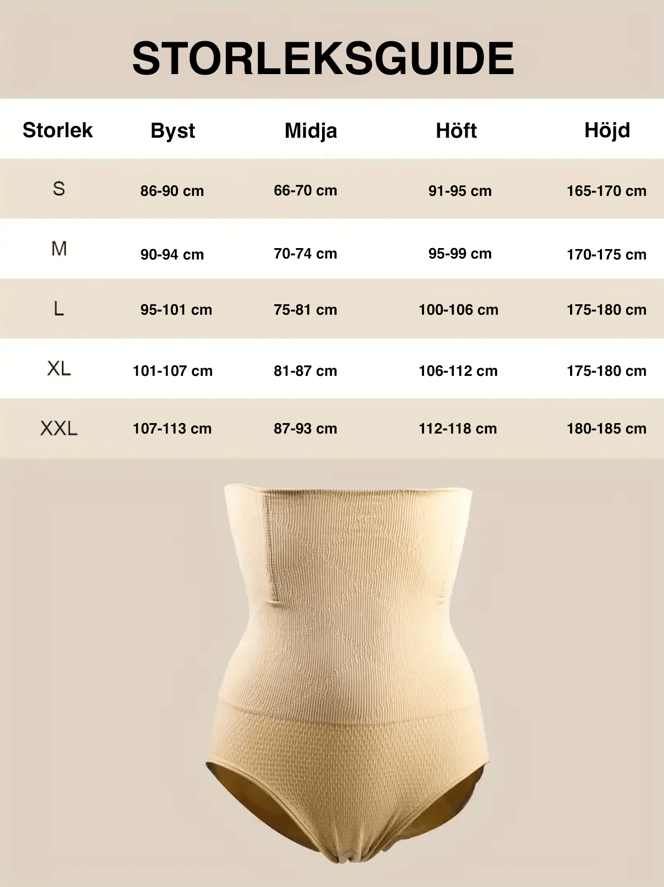 Stretchiga shapingtrosor i hudnära färg