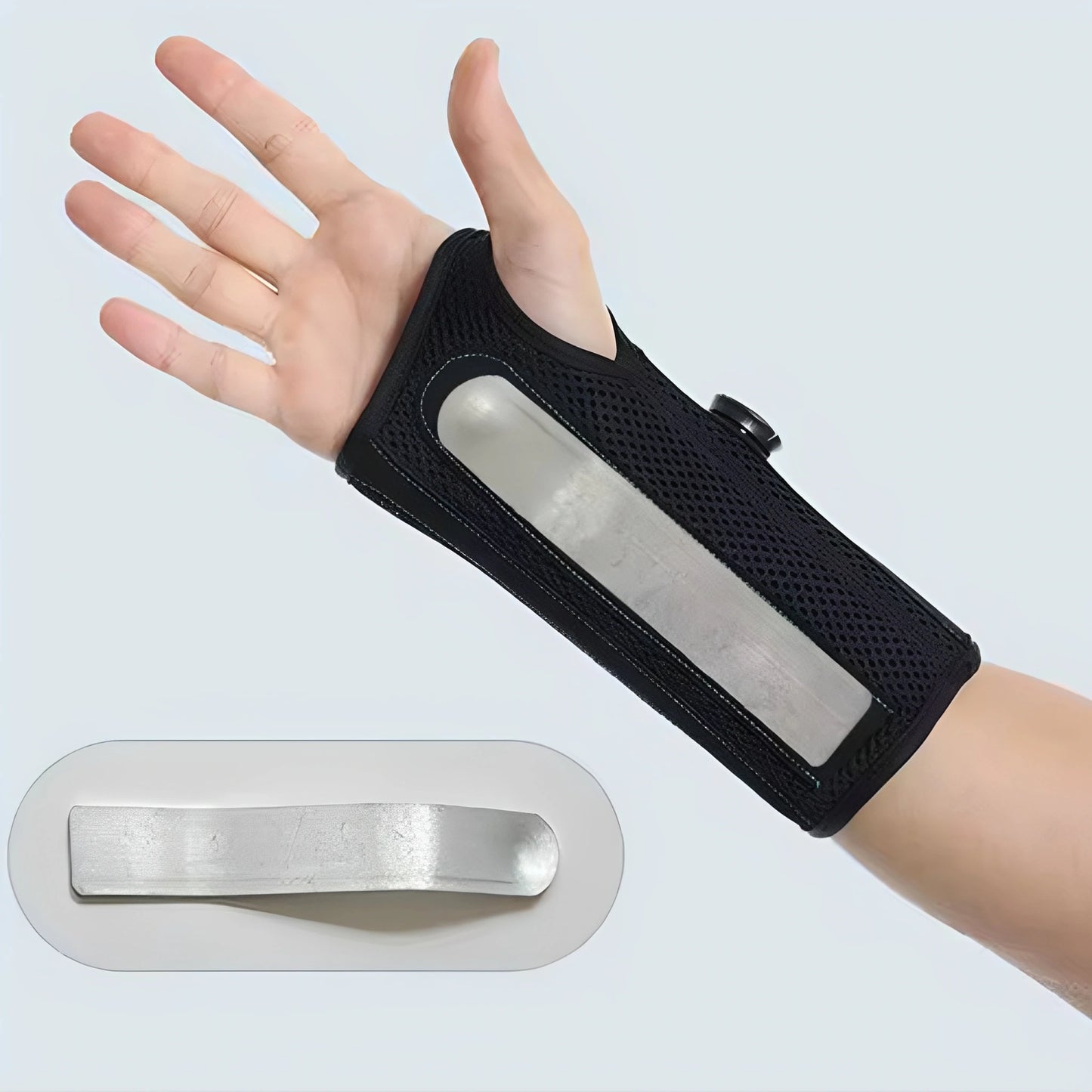 Närbild av skenan för tumstödet