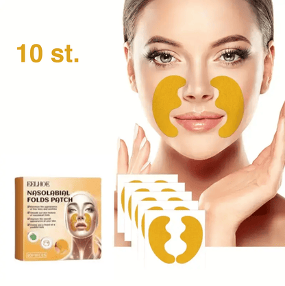 Rynkutjämnande plåster applicerade runt näsa och läppar, 10-pack