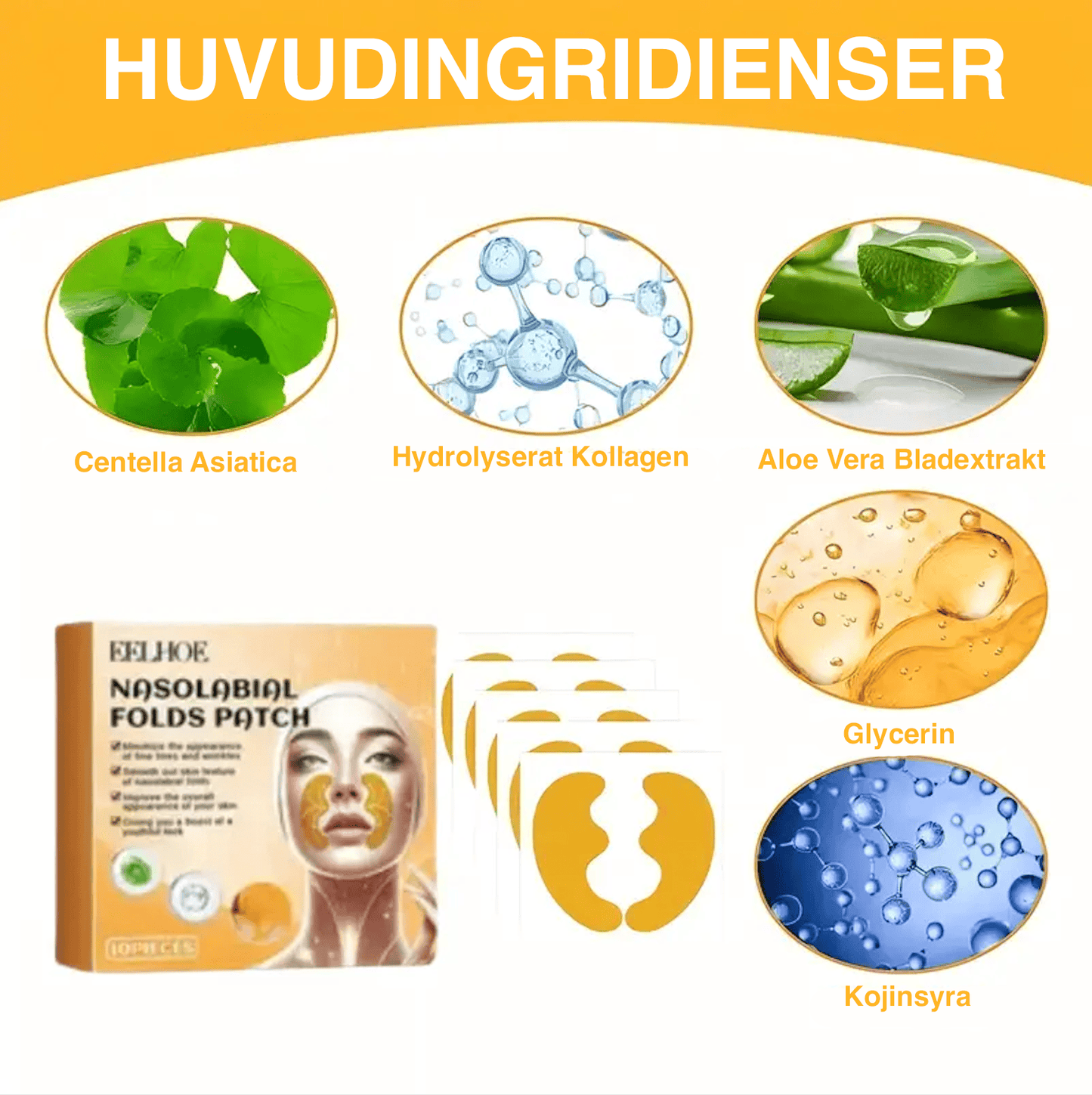 Översikt av huvudingrediens­er i rynkutjämnande plåster