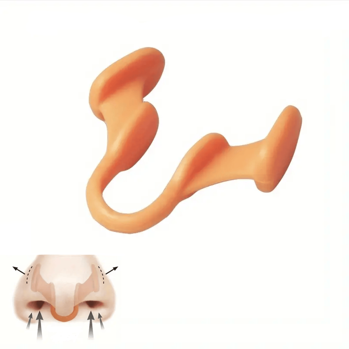 Näsklämma mot snarkning som vidgar näsgångarna och förbättrar luftflödet under sömn i färgen orange.