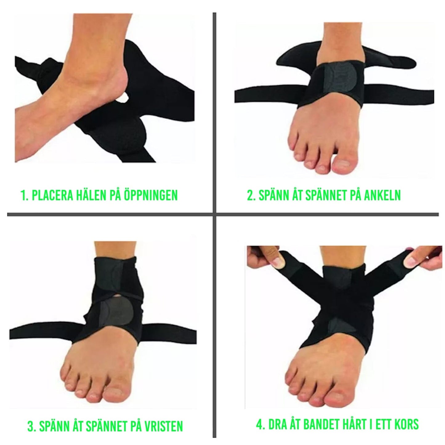 Ankelstöd med steg för steg guide