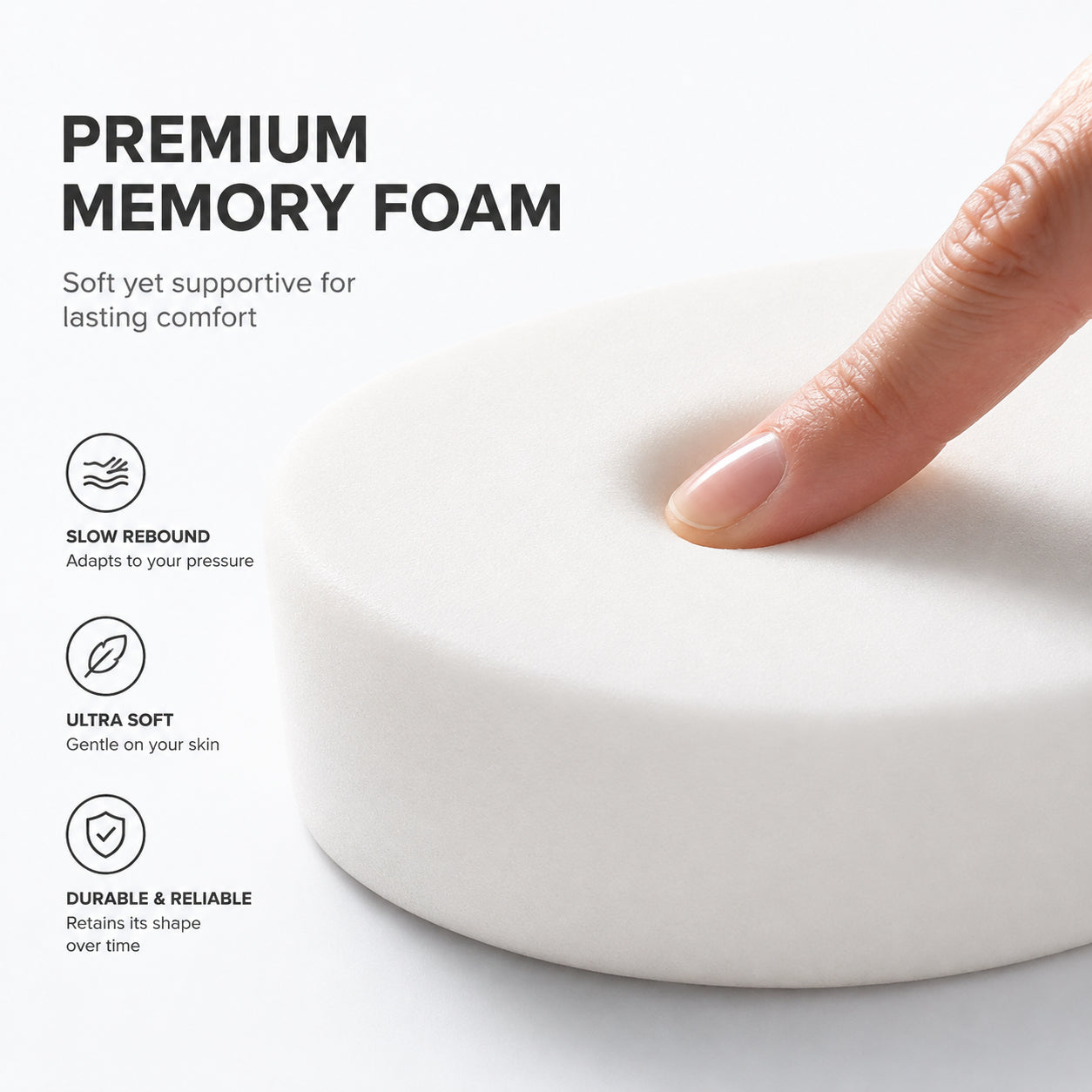 Memory foam som formar sig efter tryck