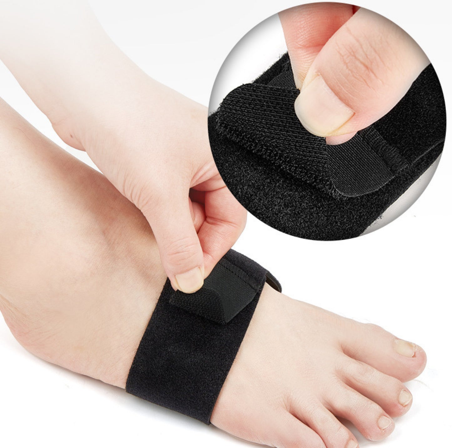 Bågstöd för hålfot med justerbart band.