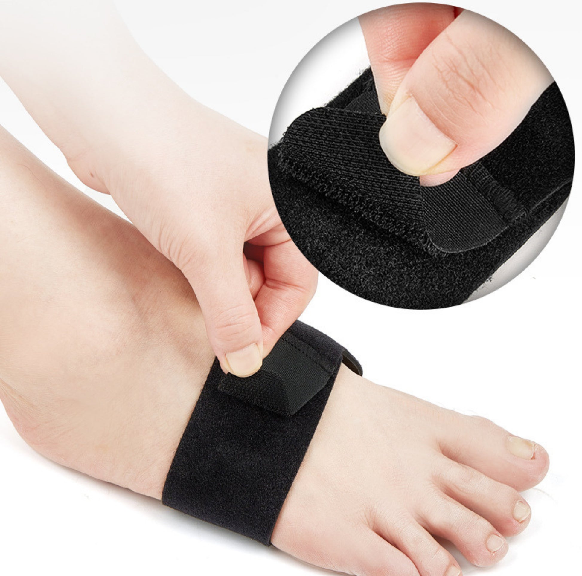 Bågstöd för hålfot med justerbart band.