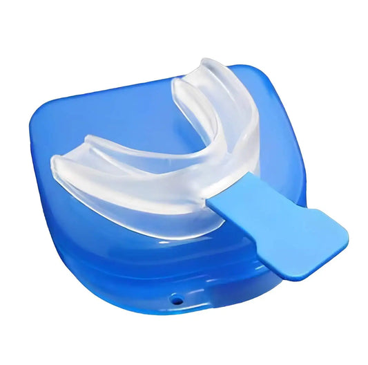 BPA fritt tandskydd mot tandgnissling vid sömn i förvaringsask