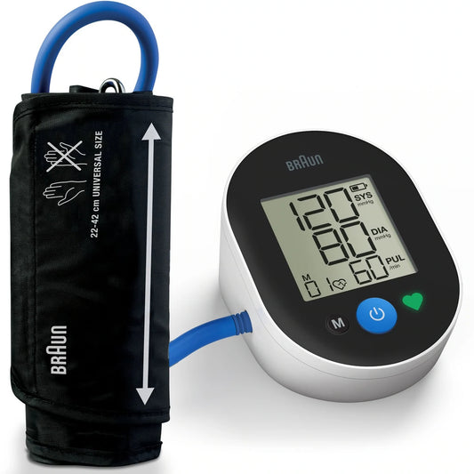 Braun ExactFit 2 blodtrycksmätare med universalmanschett.