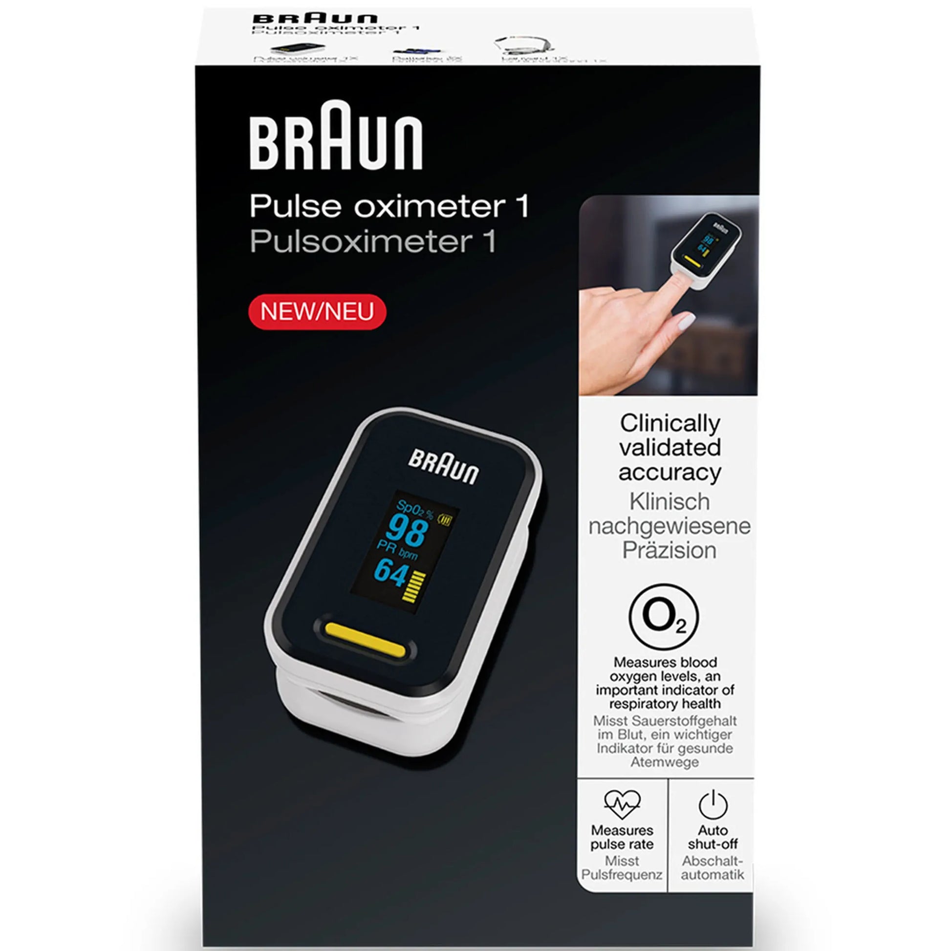 Förpackning till Braun Pulse Oximeter 1.