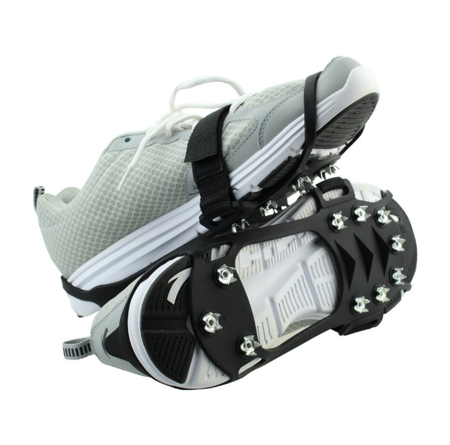 Broddar till skor monterade under en vanlig sko