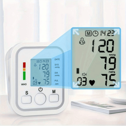 Blodtrycksmätare med minnesfunktion och stora knappar