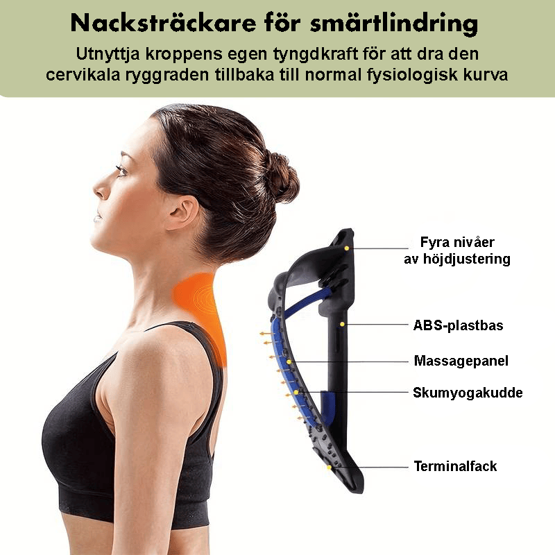 Nackstöd som används liggande för nackstretch