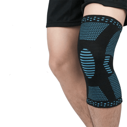 Elastiskt knäskydd med kompression som ger stöd runt knäleden