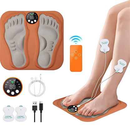 Elektrisk fotmassagematta med EMS och kontrollenhet
