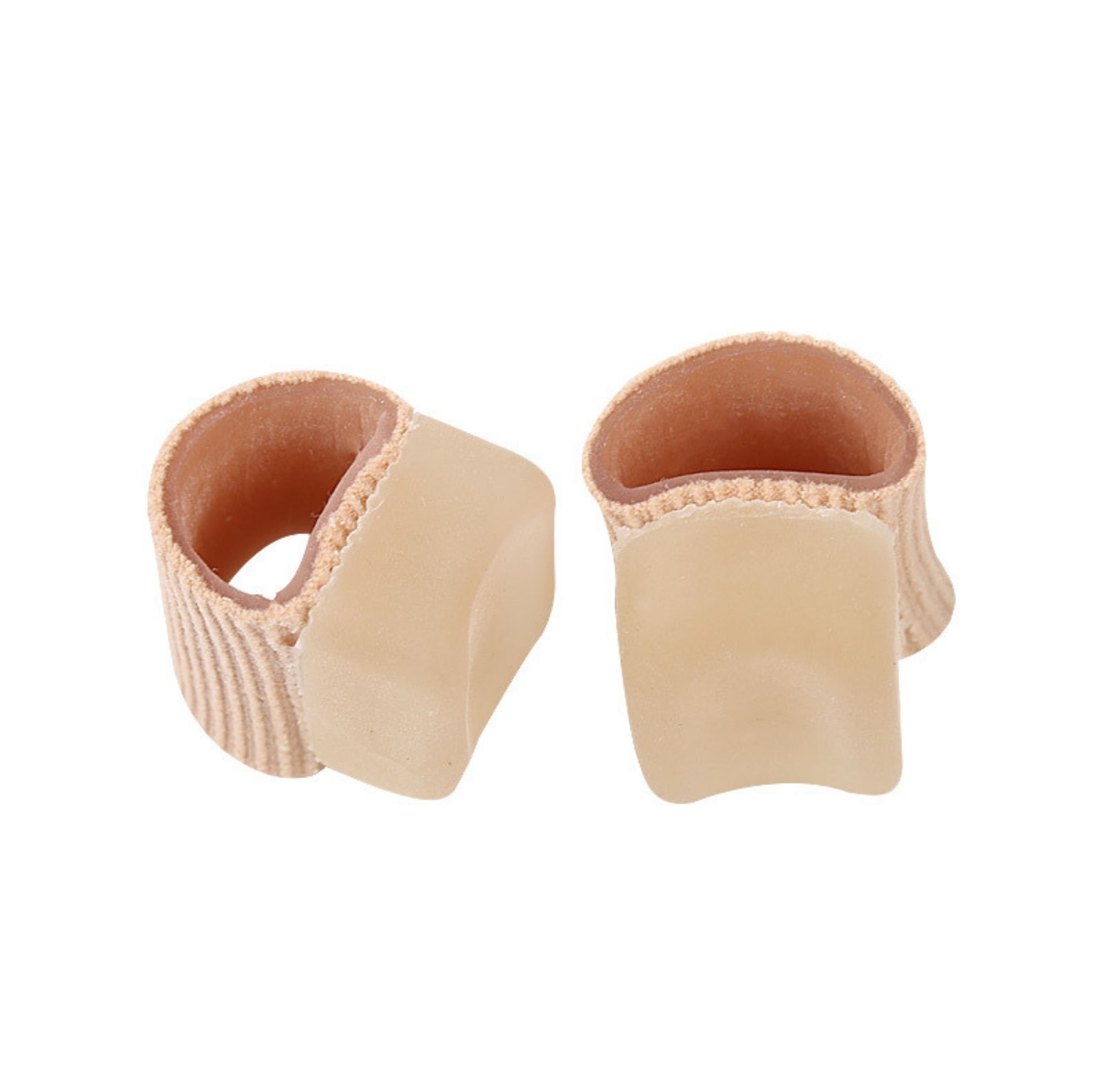 Enkel tåseparator för hallux valgus, visad som par.