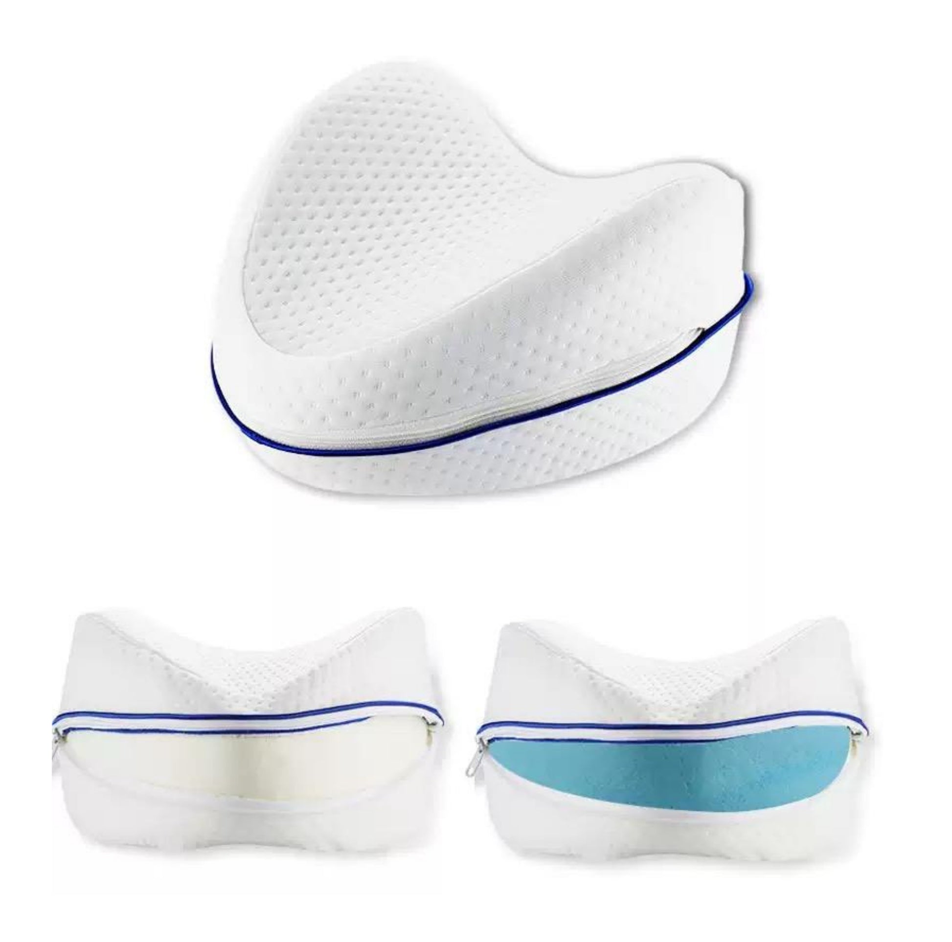 Ergonomisk benstödskudde i minnesskum med avtagbart överdrag.