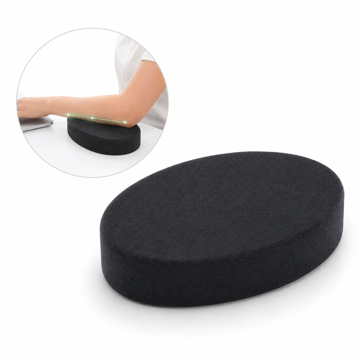 Ergonomiskt armbågsstöd för skrivbord med mjuk stödyta