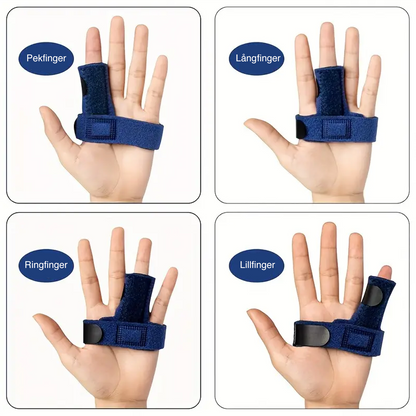 Justerbar fingerskinne med aluminiumsstøtte – stabiliserende støtte til fingrene