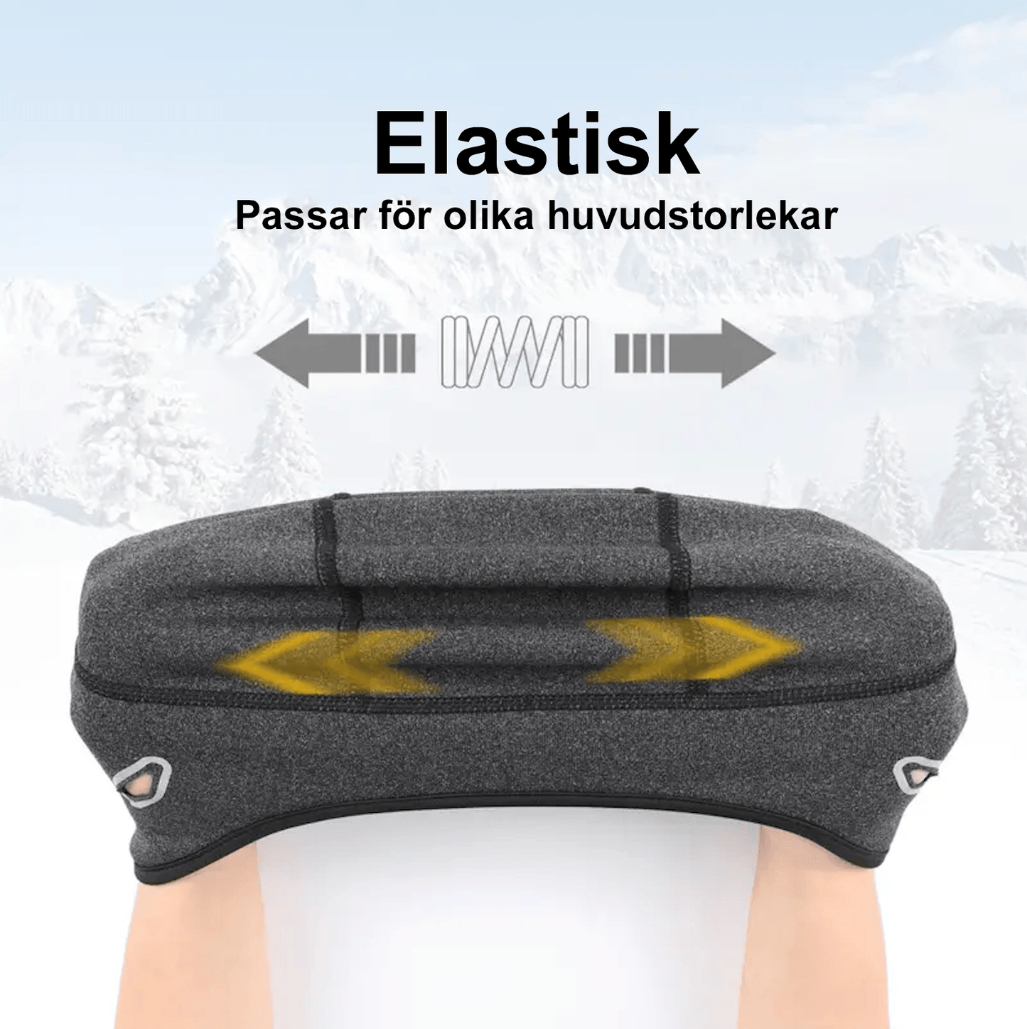 Mössan är elastisk och passar flera huvudstorlekar