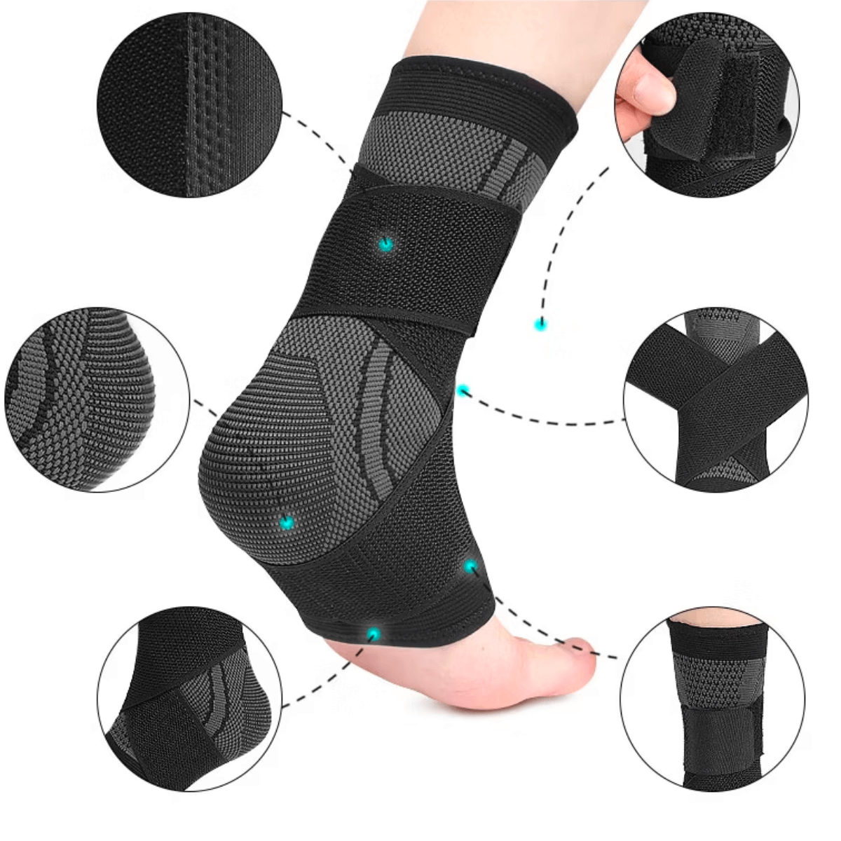 Komprimerande fotledsstöd för vardag och träning