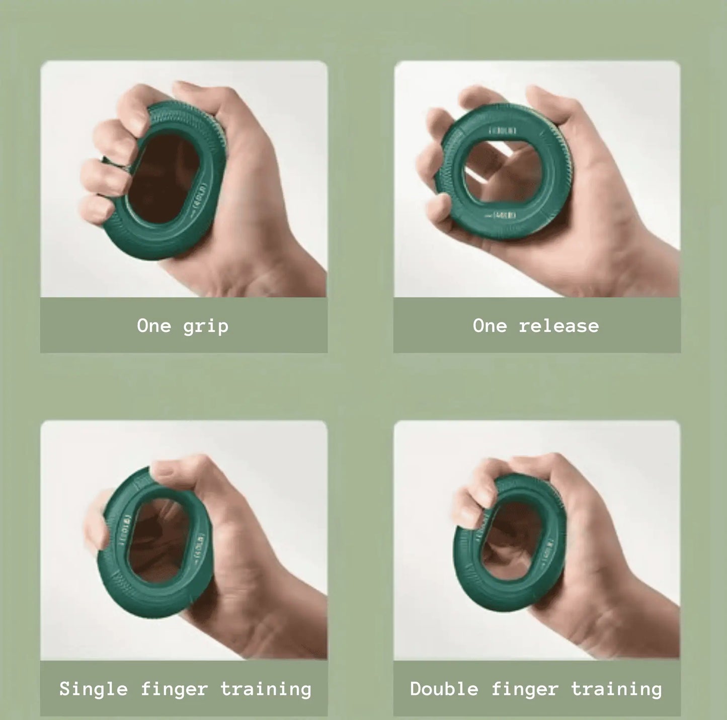 Hand som tränar grepp genom att klämma ringen