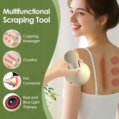 Användning av gua sha massageapparat på rygg för avslappning