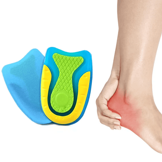 Hälkuddar i gel som avlastar hälen vid hälsporre