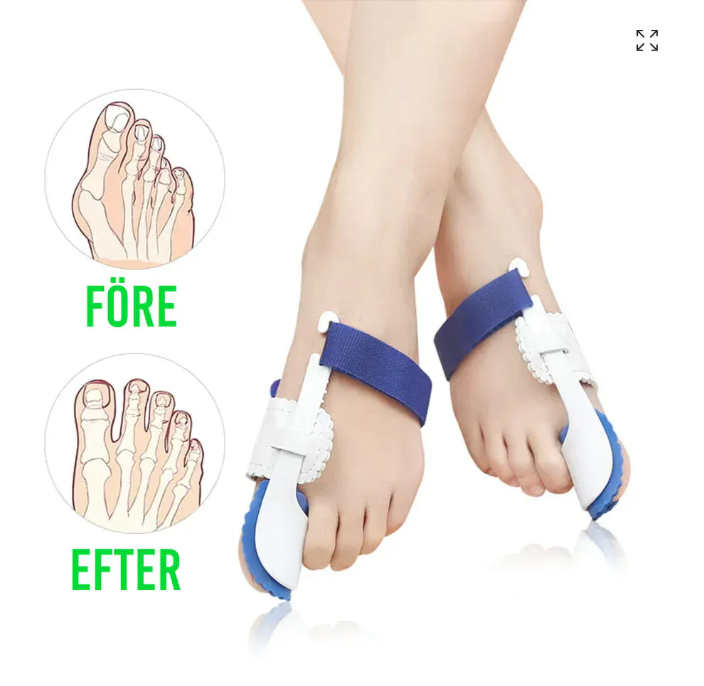 Närbild på nattskena som förbättrar din stortå riktning