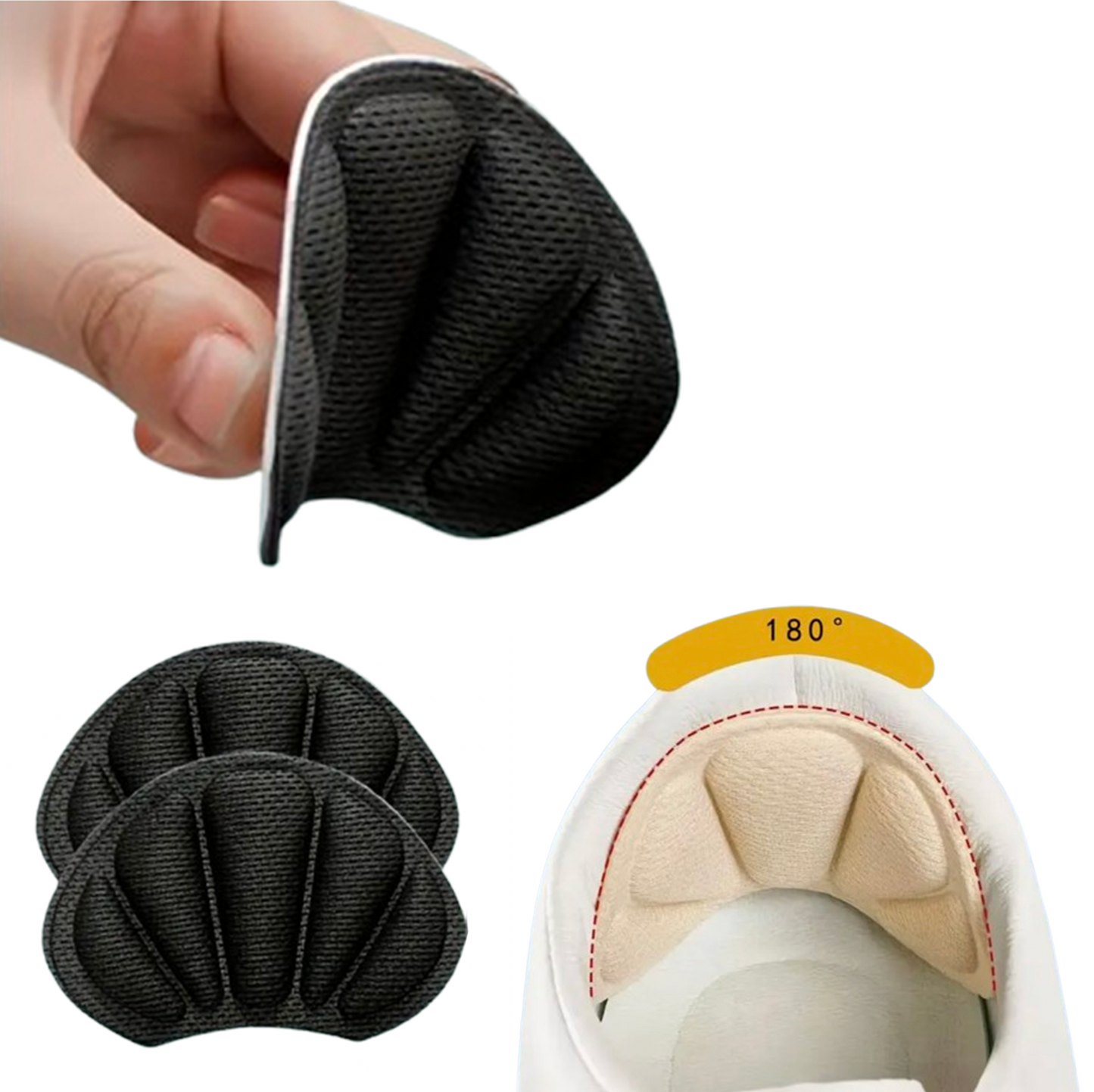 Självhäftande mjukt hälskydd som placeras i skon för att motverka skav