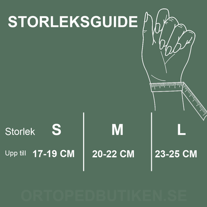 Storleksguide som visar hur du mäter handledens omkrets för rätt storlek