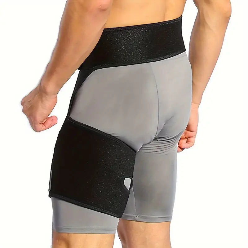 Höftstöd i neopren använt runt höft och lår