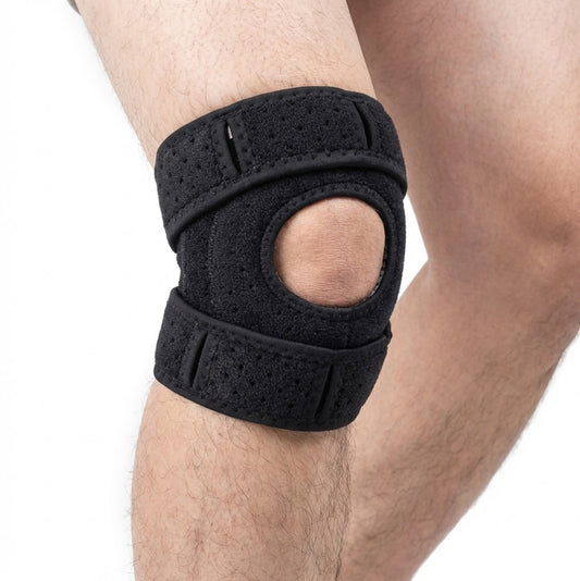 Knästöd för hopparknä och schlatterknä med riktad kompression