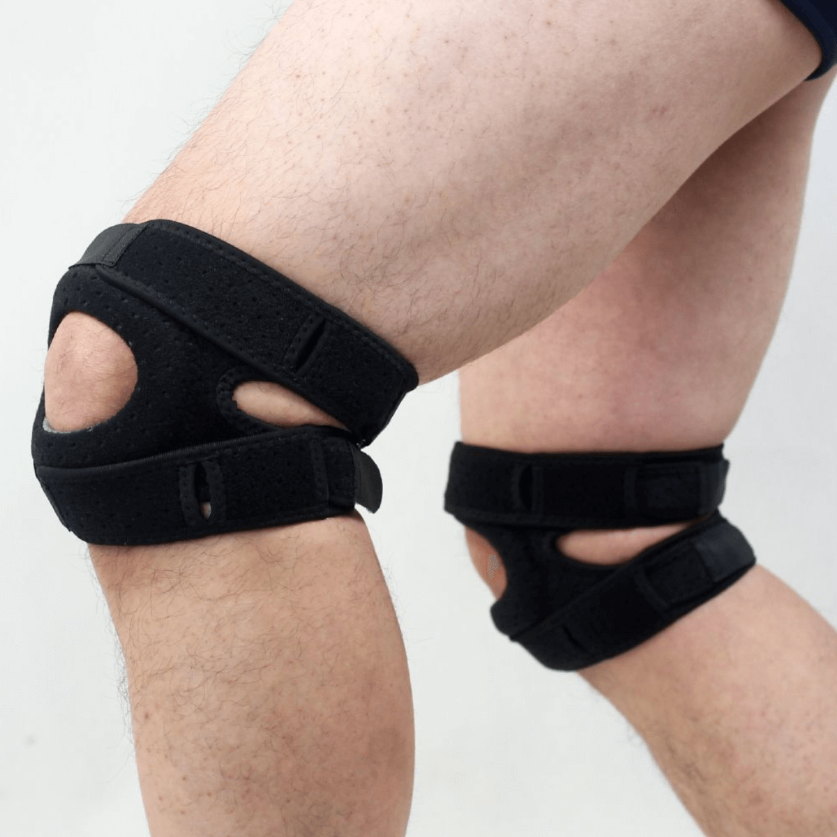 Knästöd med silikon-kudde som avlastar patellasenan