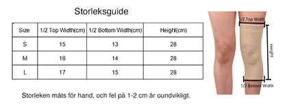 Storleksguide för elastiskt knöstöd