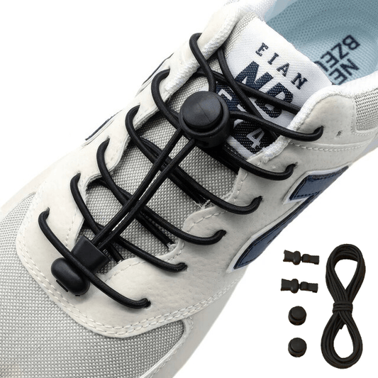 Knytfria elastiska skosnören monterade på sneaker