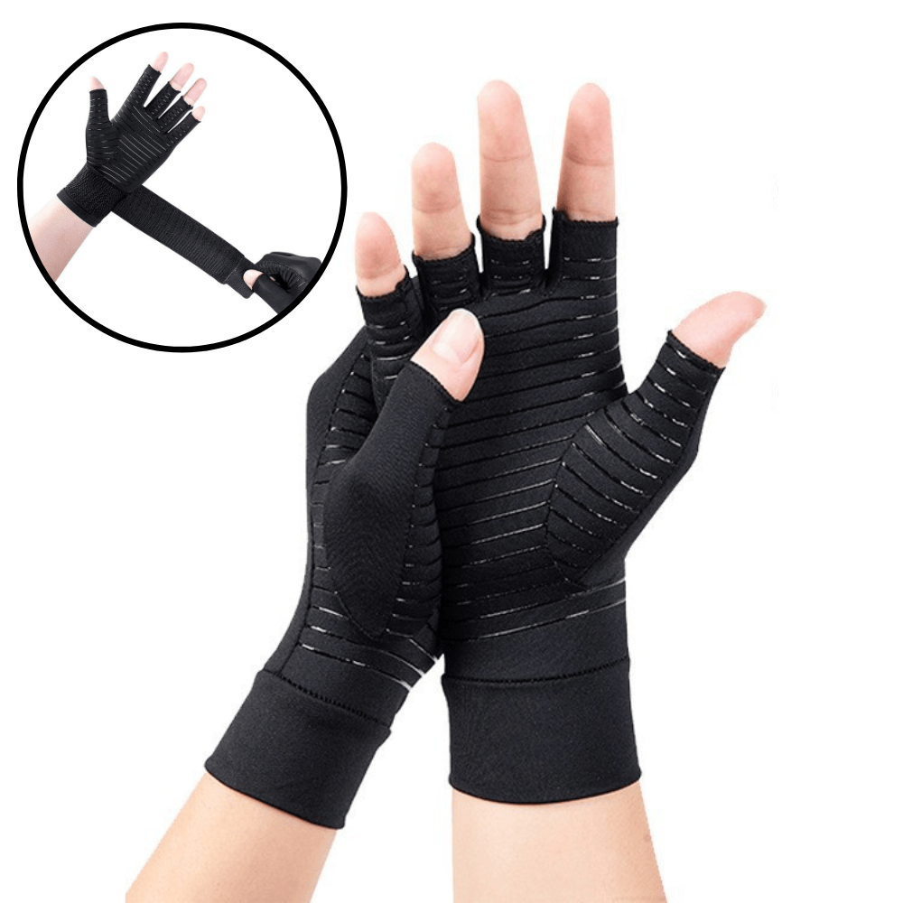 Kompressionshandskar med spännrem för hand och handled