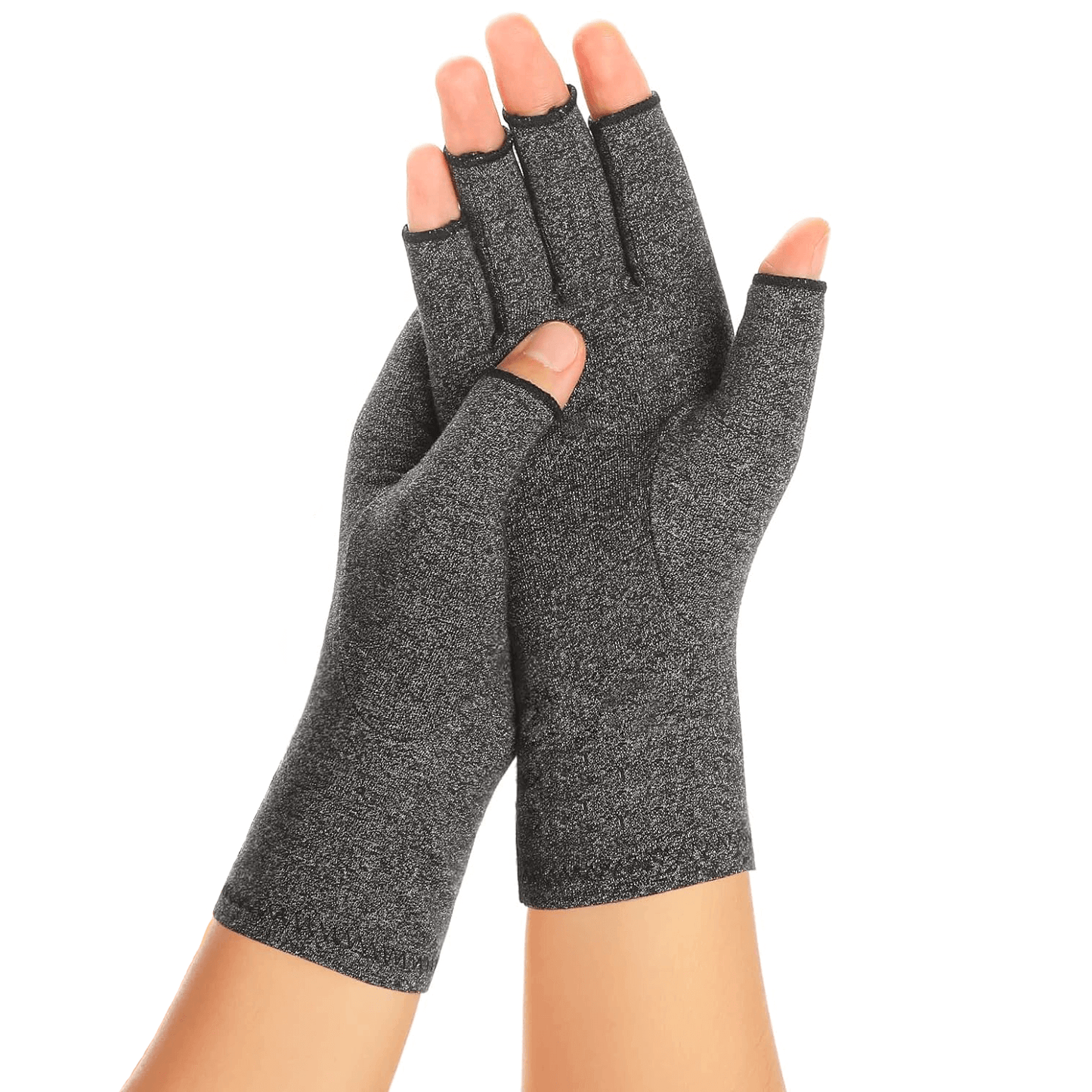 Kompressionshandskar för stelhet och ömma händer med öppen fingertoppsdesign