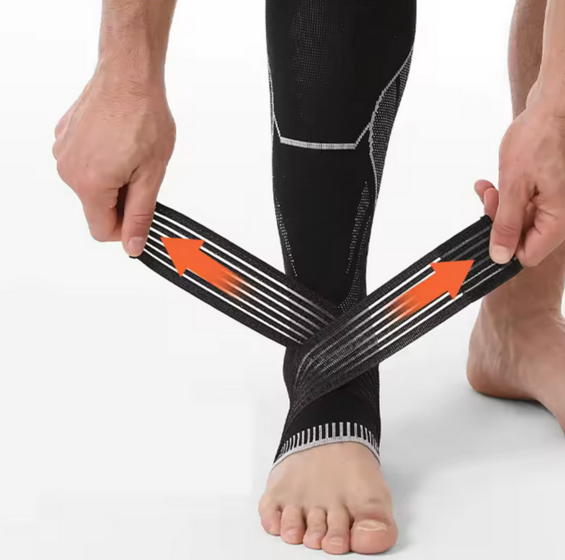 Elastiskt material i kompressionsstrumpor för vader