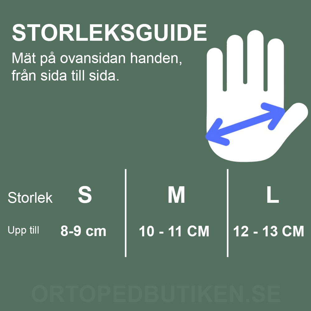 Storleksguide för medicinska kompressionshandskar