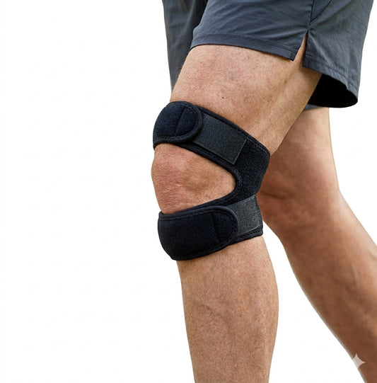  Justerbart knästöd som ger stabilt stöd runt knäleden vid rörelse och aktivitet
